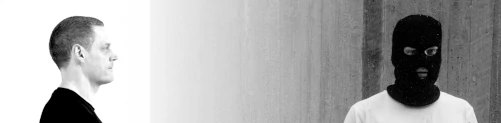 Minimalist black and white banner for Ghostwriter K, copywriting portfolio